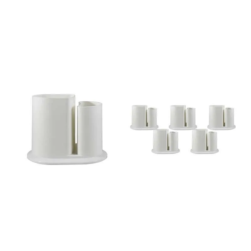Kit 6 Porta Lápis Duo Branco Plástico