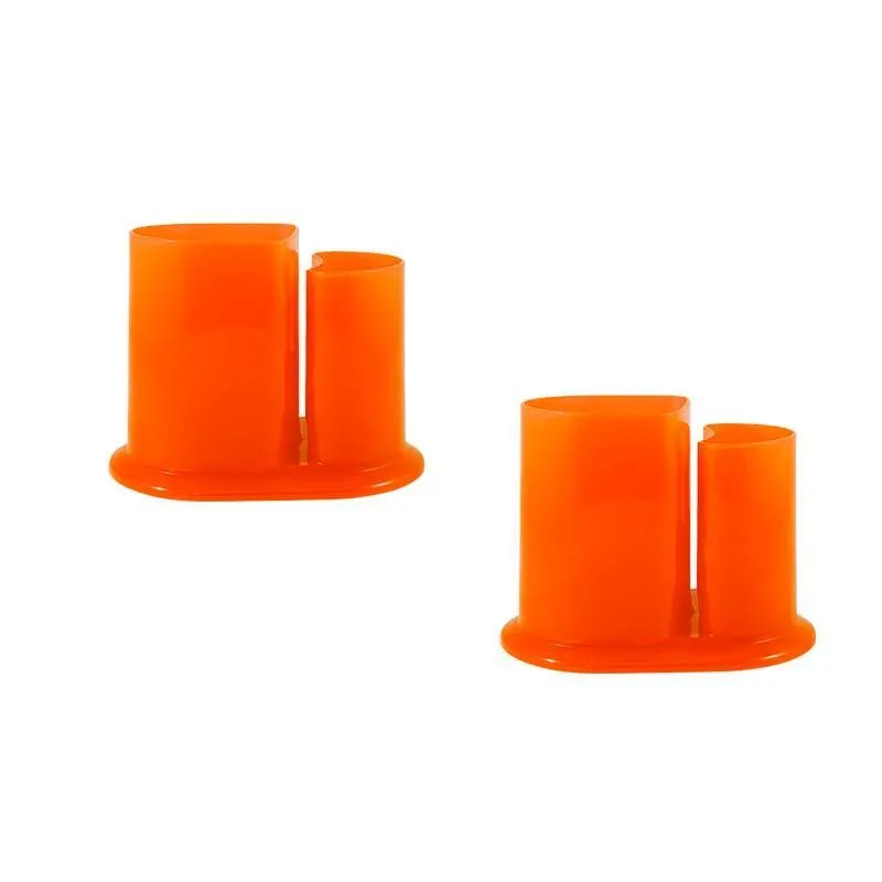 Kit 2 Porta Lápis Duo Alaranjado Plástico