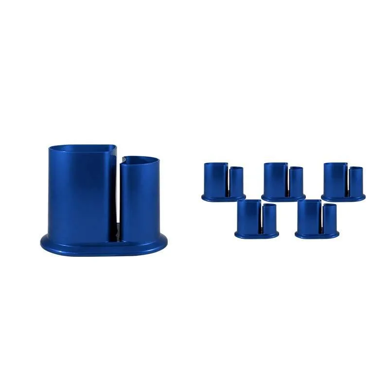 Kit 6 Porta Lápis Duo Azul Plástico