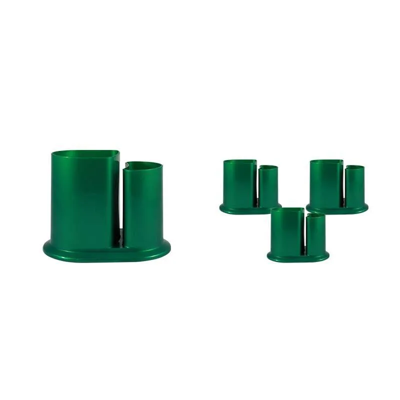 Kit 4 Porta Lápis Duo Verde Plástico