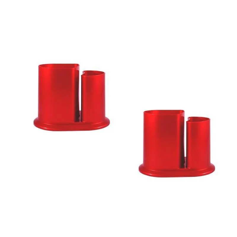 Kit 2 Porta Lápis Duo Vermelho Plástico
