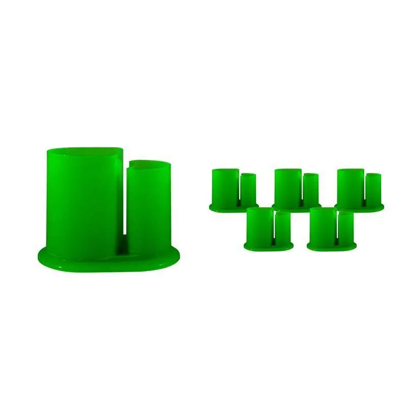 Kit 6 Porta Lápis Duo Verde Neon Plástico