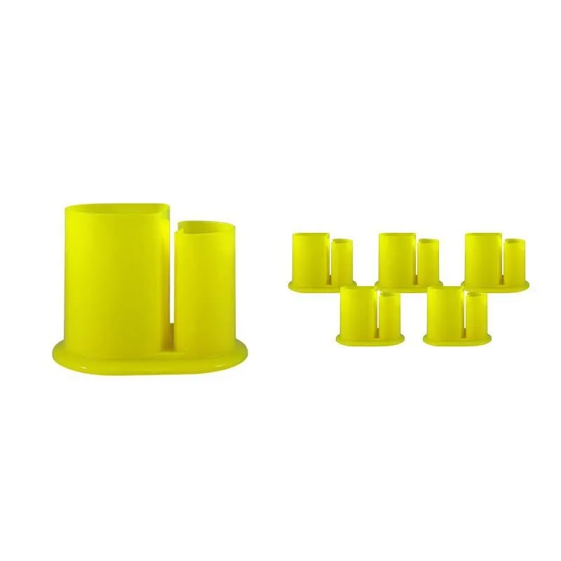 Kit 6 Porta Lápis Duo Amarelo Neon Plástico
