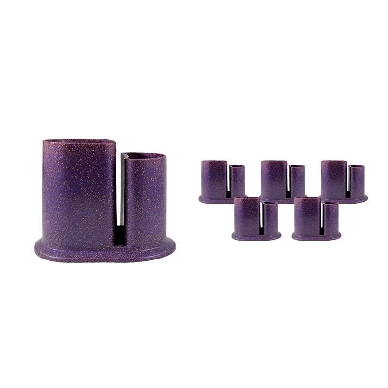 Kit 6 Porta Lápis Duo Fibra Madeira Lilás