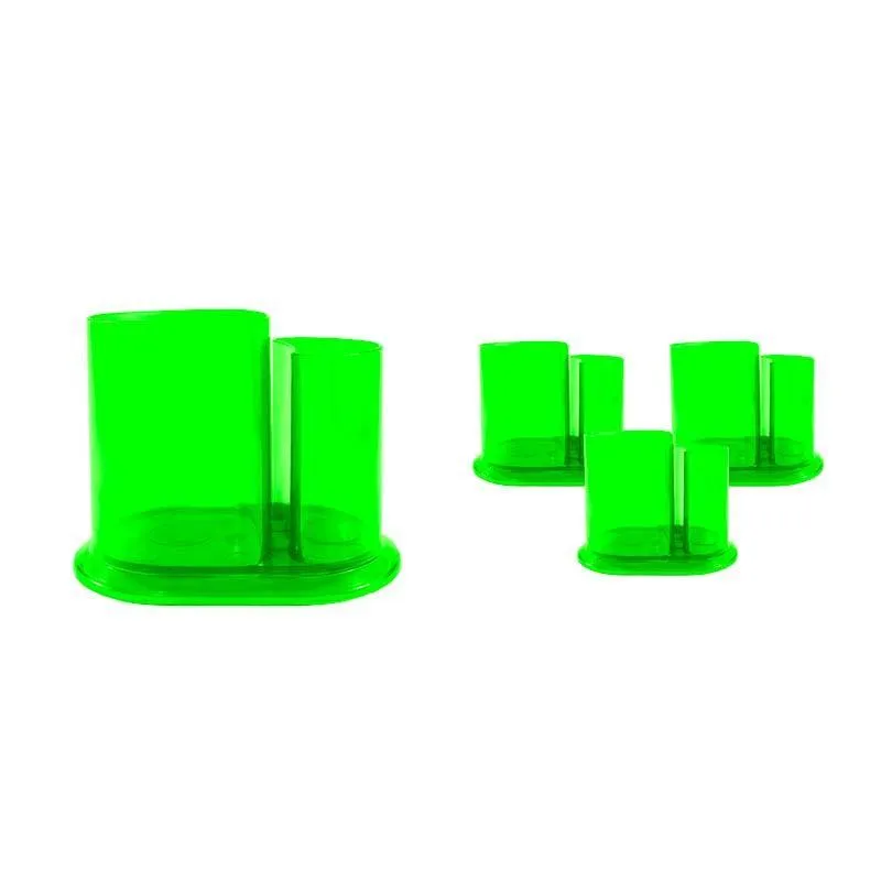 Kit 4 Porta Lápis Duo Cristal Verde Neon Plástico
