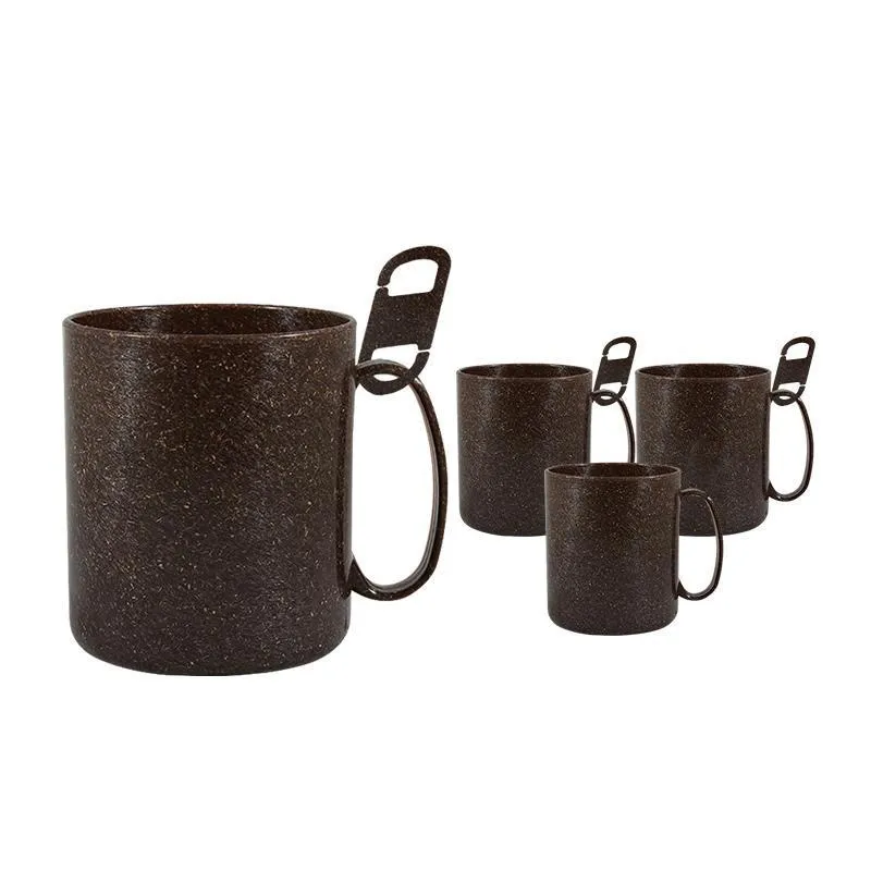 Kit 4 Caneca Redonda Clipe Fibra Coco Green 400Ml