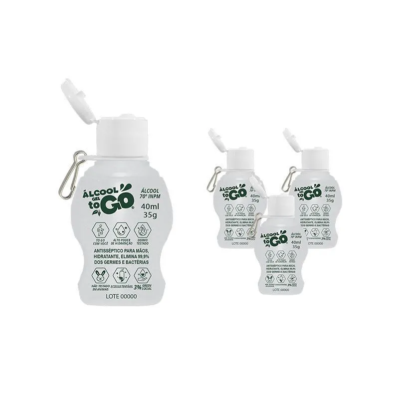 Kit 4 Chaveiro Álcool Gel 70 Togo 40ml/35g