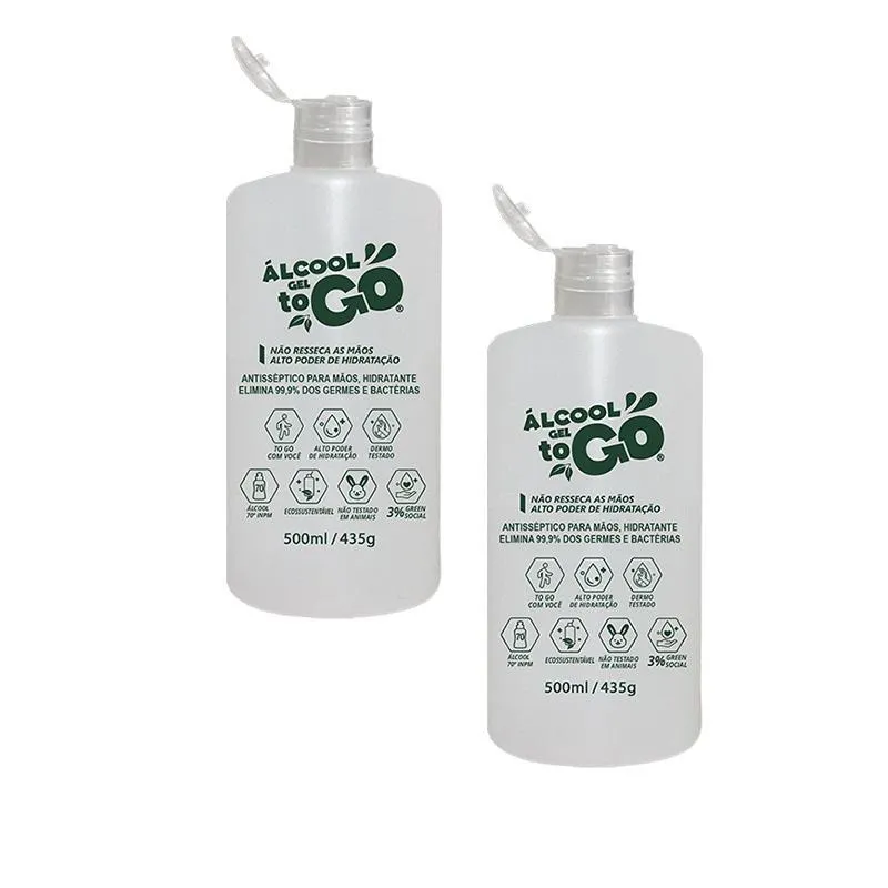 Kit 2 Álcool Gel 70 Togo 500ml/435g