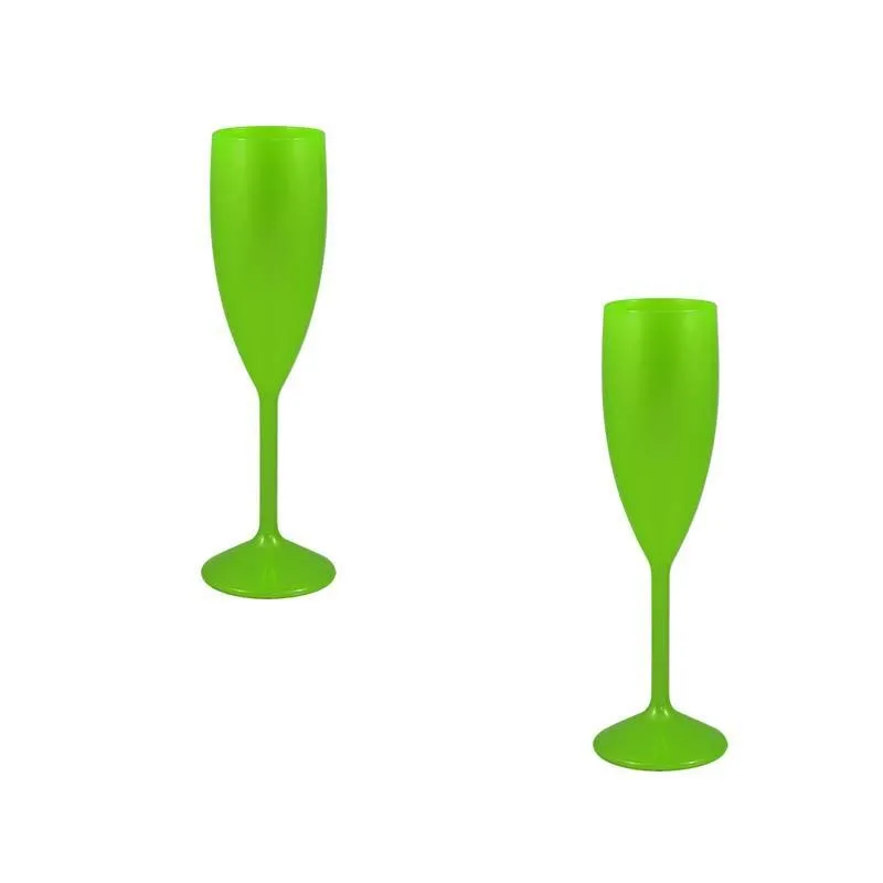 Kit 2 Taças Vip Verde Neon 180ml Plástico Premium