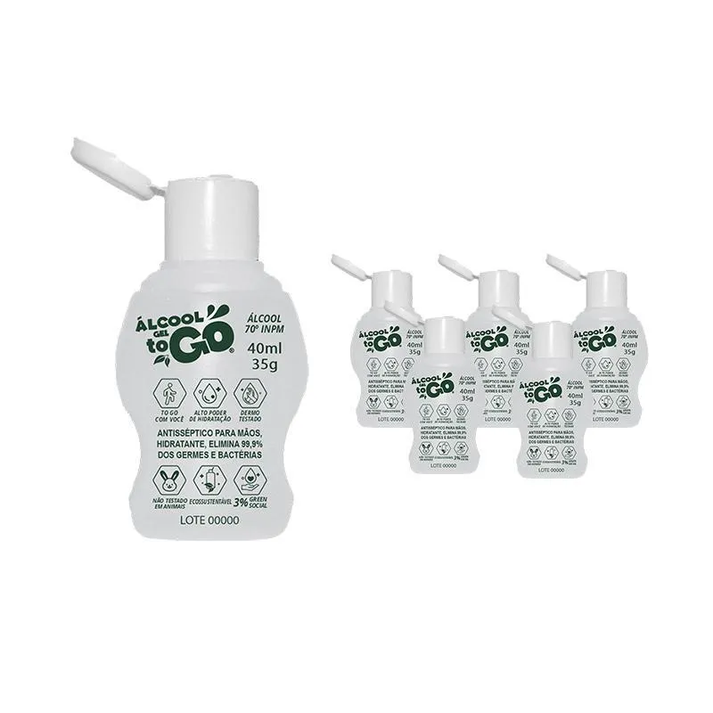 Kit 6 Álcool Gel 70 Togo 40ml/35g Fg