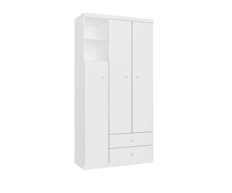 Roupeiro 03 Portas Amore com 06 Pes Neve/Neve - Tcil