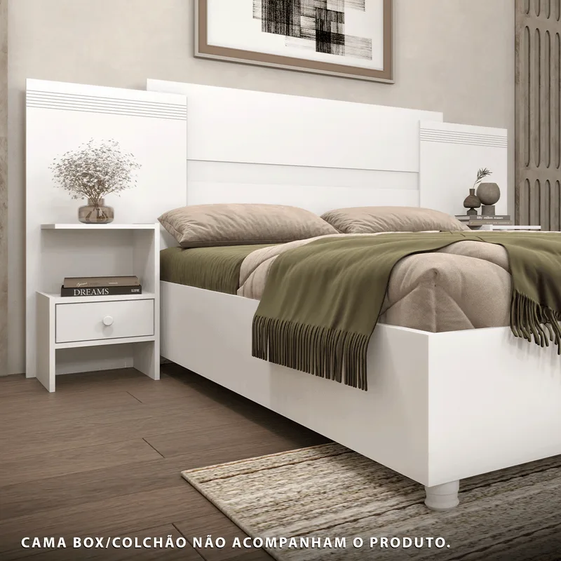 Cabeceira Extensível Casal Dacar Tcil Neve Neve