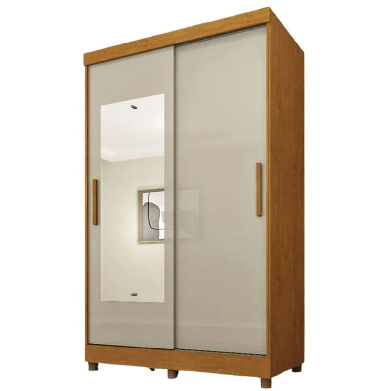 Guarda Roupa Firenze 2 Portas Espelho E Pes Cinamomo Off White Tcil
