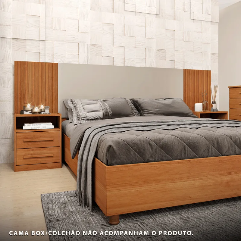 Cabeceira Casal Extensível Tcil Barcelona Ripado Cinamomo/Off White Cinamomo/Off White