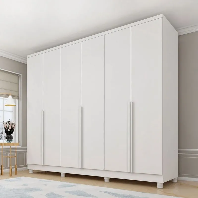 Guarda-Roupa Casal Cataguases 6 Portas 4 Gavetas 31399 Neve - Tcil Móveis