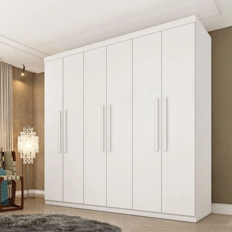 Guarda-Roupa Casal Lagos 6 Portas 4 Gavetas Neve - Tcil Móveis