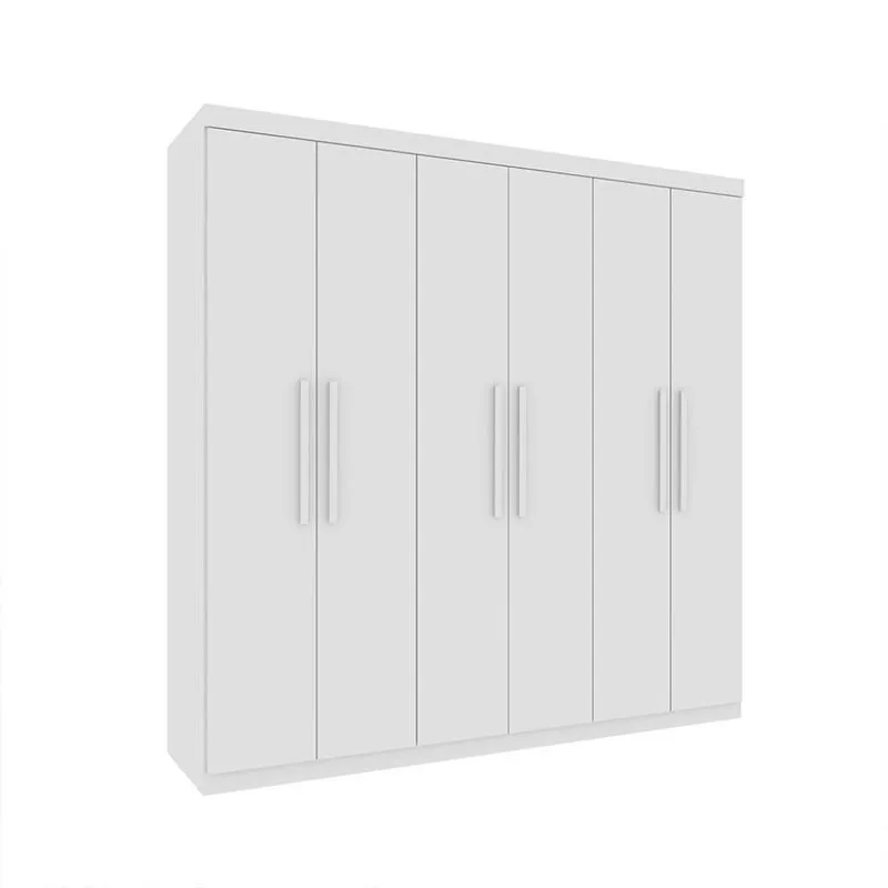 Guarda-Roupa Casal Paradiso sem Pés 6 Portas 4 Gavetas Neve 219 cm