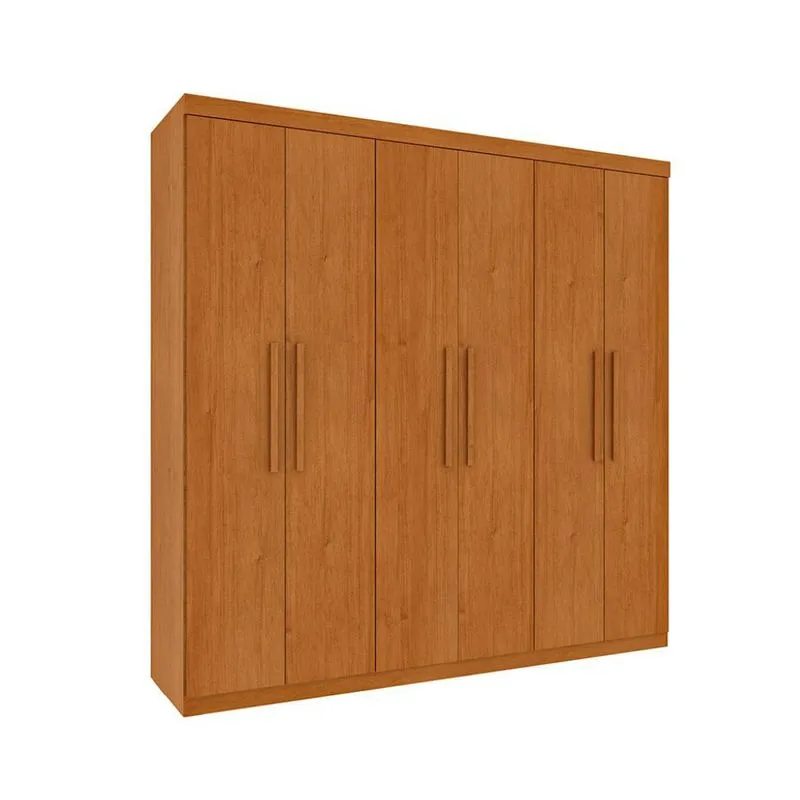 Guarda-Roupa Casal Paradiso sem Pés 6 Portas 4 Gavetas Cinamomo 219 cm