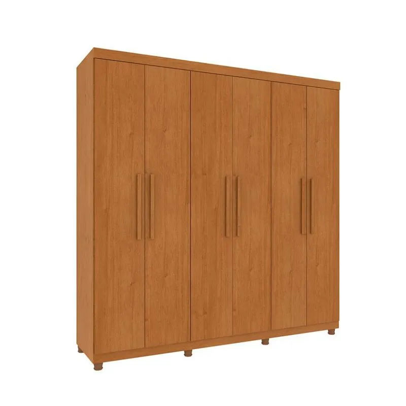 Guarda-Roupa Casal Paradiso com Pés 6 Portas 4 Gavetas Cinamomo 219 cm