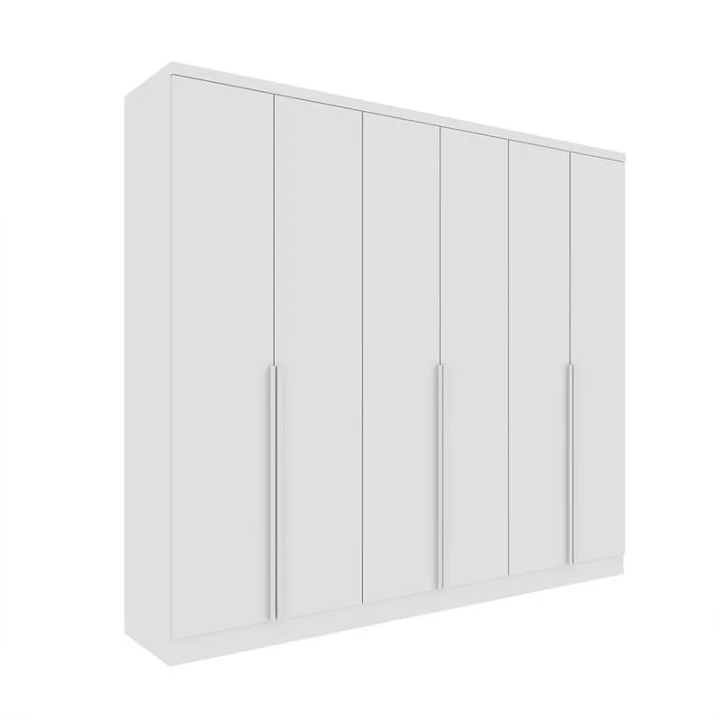 Guarda-Roupa Casal Paradiso sem Pés 6 Portas 4 Gavetas Neve 270 cm