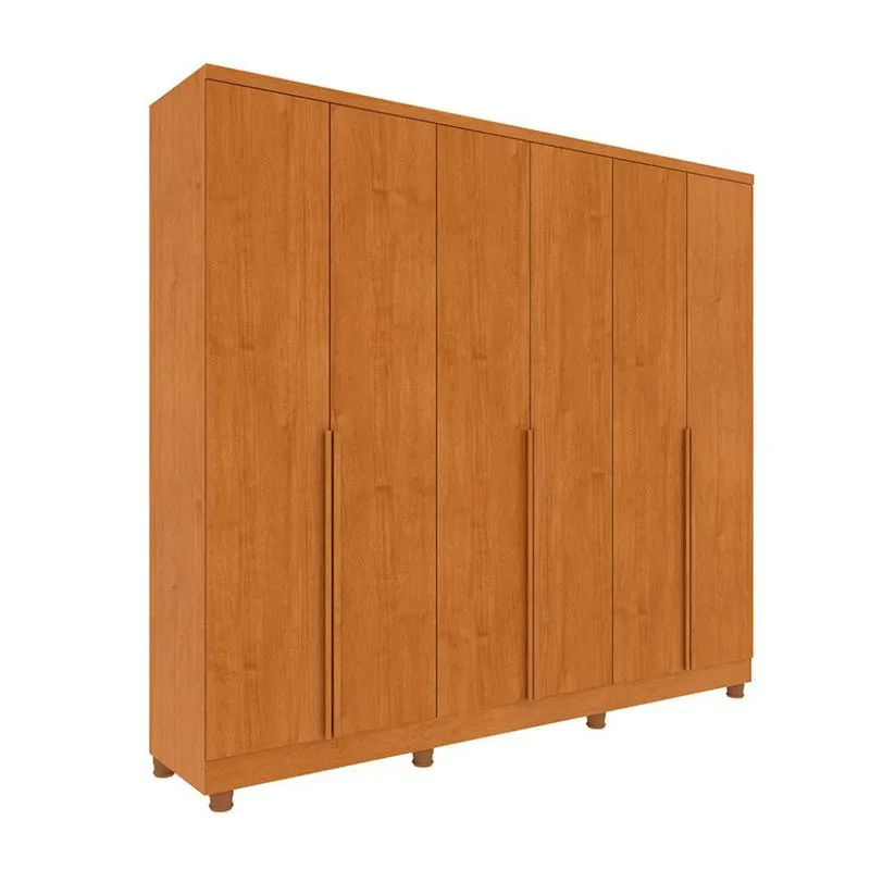 Guarda-Roupa Casal Paradiso com Pés 6 Portas 4 Gavetas Cinamomo 270 cm