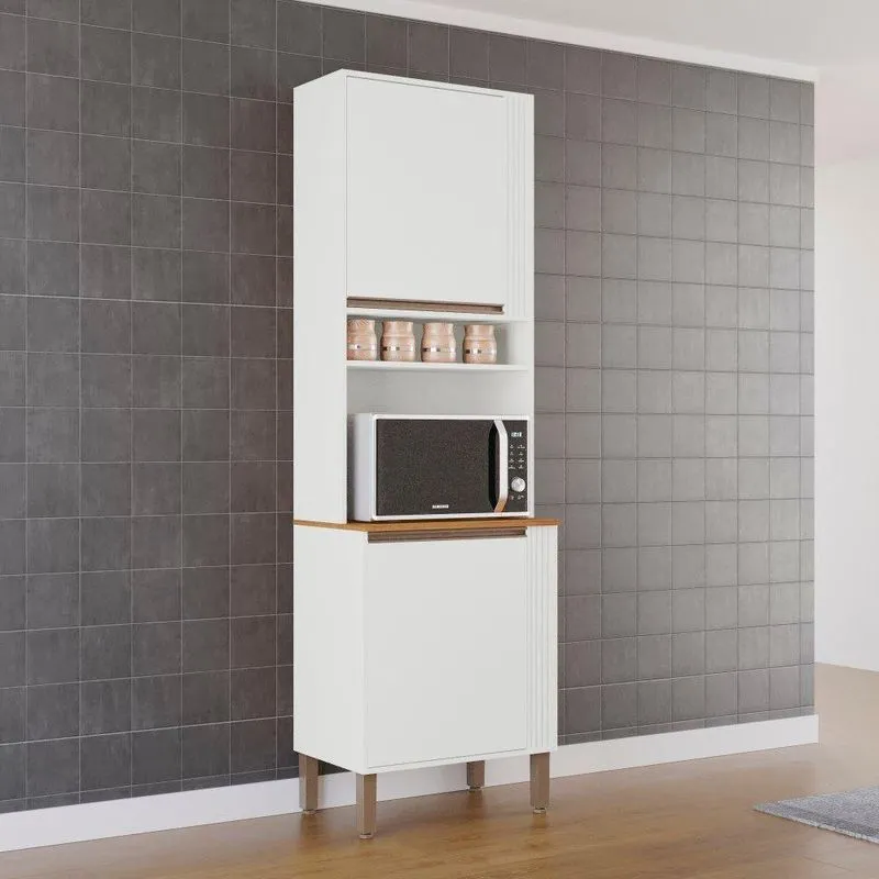 Paneleiro Torre Quente Pérola Com 2 Portas E 4 Prateleiras Em Mdp 66cm Branco Sallêto Móveis