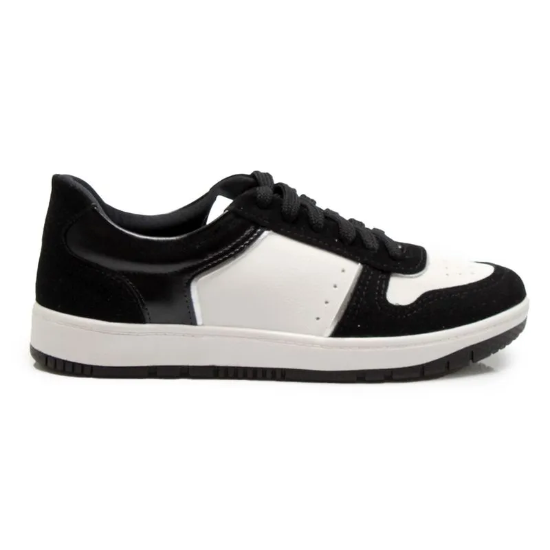 Tênis M Shuz Urban Contrast Feminino Preto PRETO/BRANCO/PRATA - 37