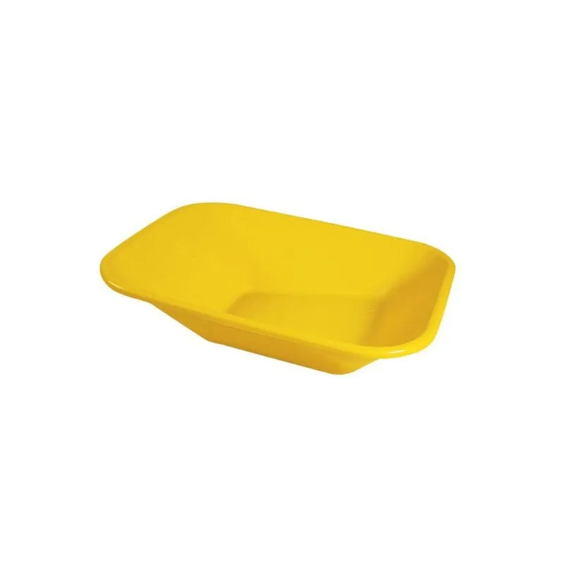 Kit 2 Caçamba Plástica Sem Furação Carrinho Mão Amarela 60l