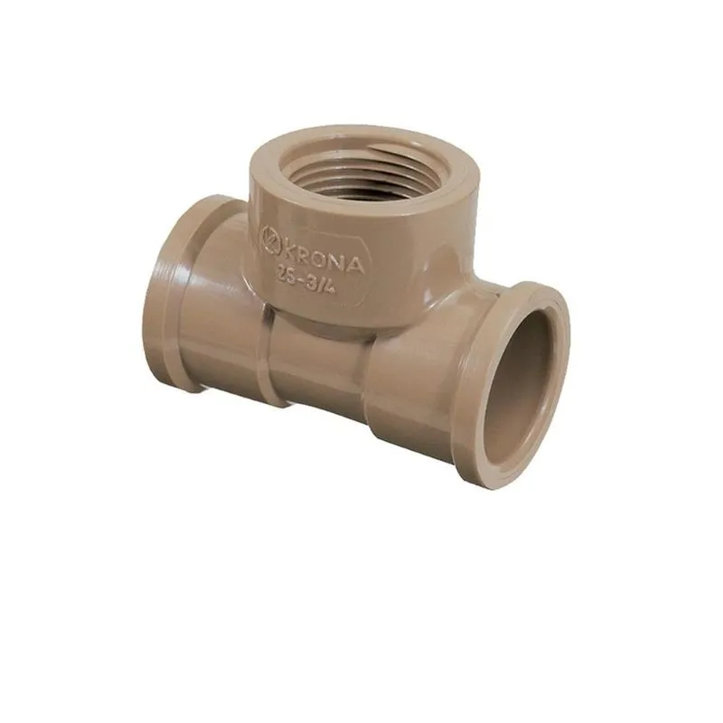 Kit 50 Te LR Soldável Rosca Água Marrom 20mm x 1/2" - Krona