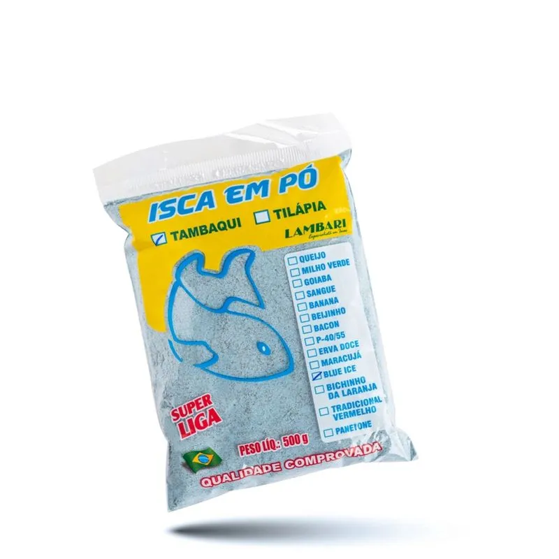 Isca Em Pó Para Pesca 500g Blue Ice - Lambari