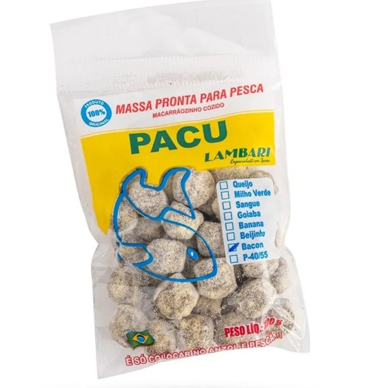 Kit 5 Massa Pronta Pacu Bacon 100g Para Pesca - Lambari