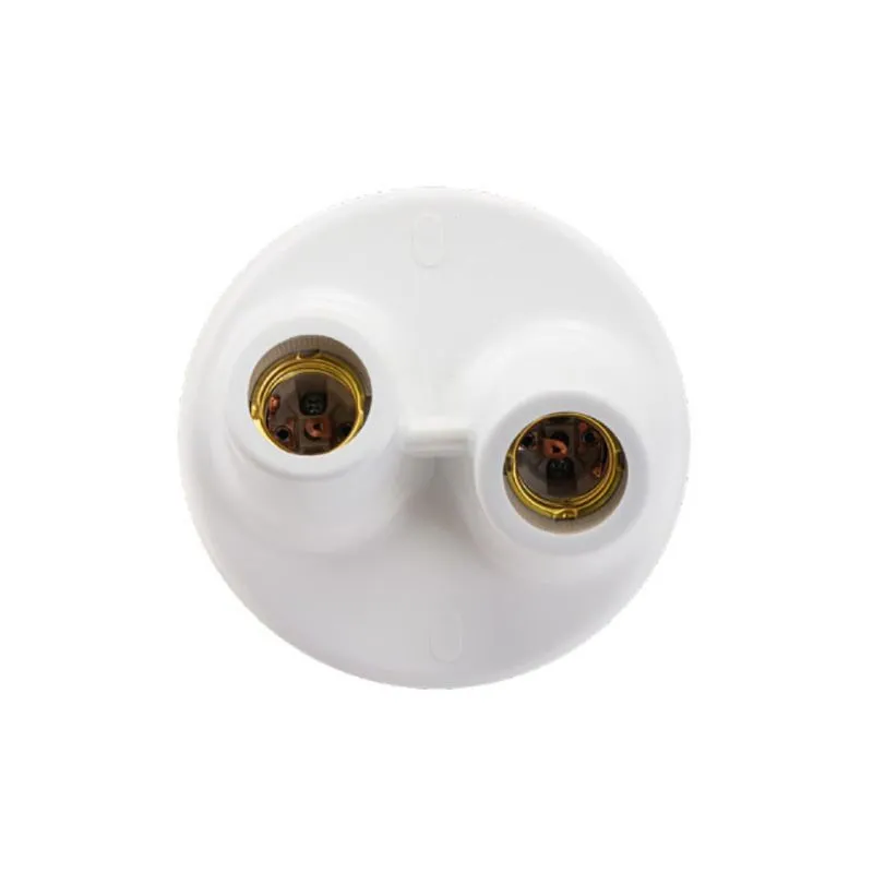Kit 5 Plafon Redondo Duplo Bocal Porcelana E-27 Branco - Opl