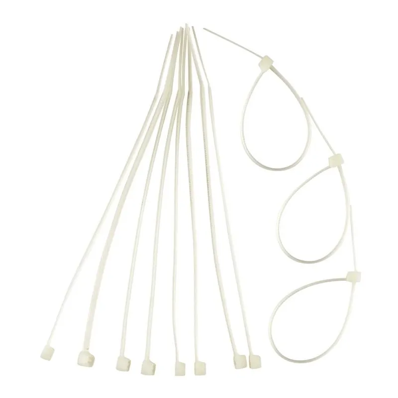 Kit 10 Abraçadeira Plástica Nylon Branca 400 X 7,6mm X 50 Pç