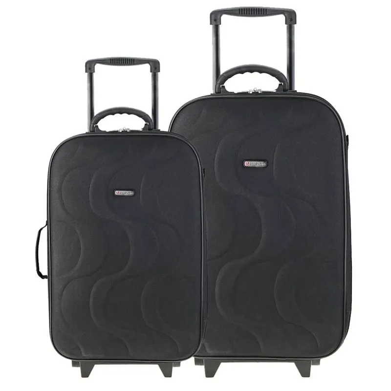Kit 1 Mala Viagem Copacabana Preta G + 1 Mala Preta M