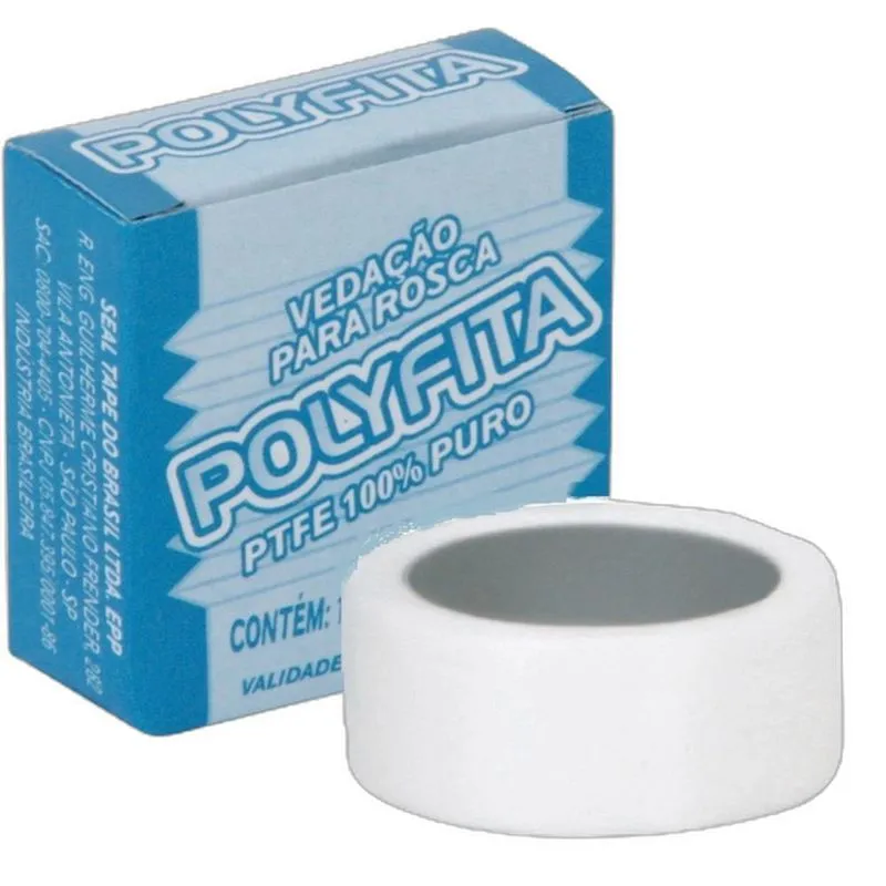 Kit 120 Fita Veda Rosca Branca 12mm Seal-tape 5m - Polyfita