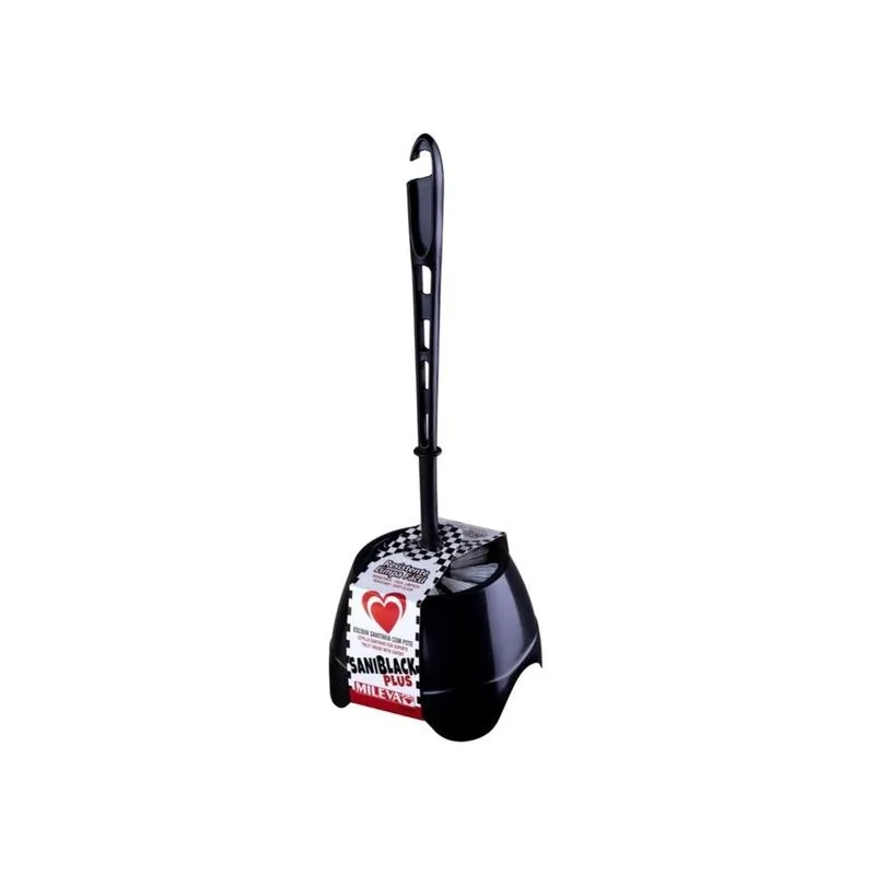 Kit 3 Escova Sanitária C/ Pote Preta Saniblack Plus - Mileva