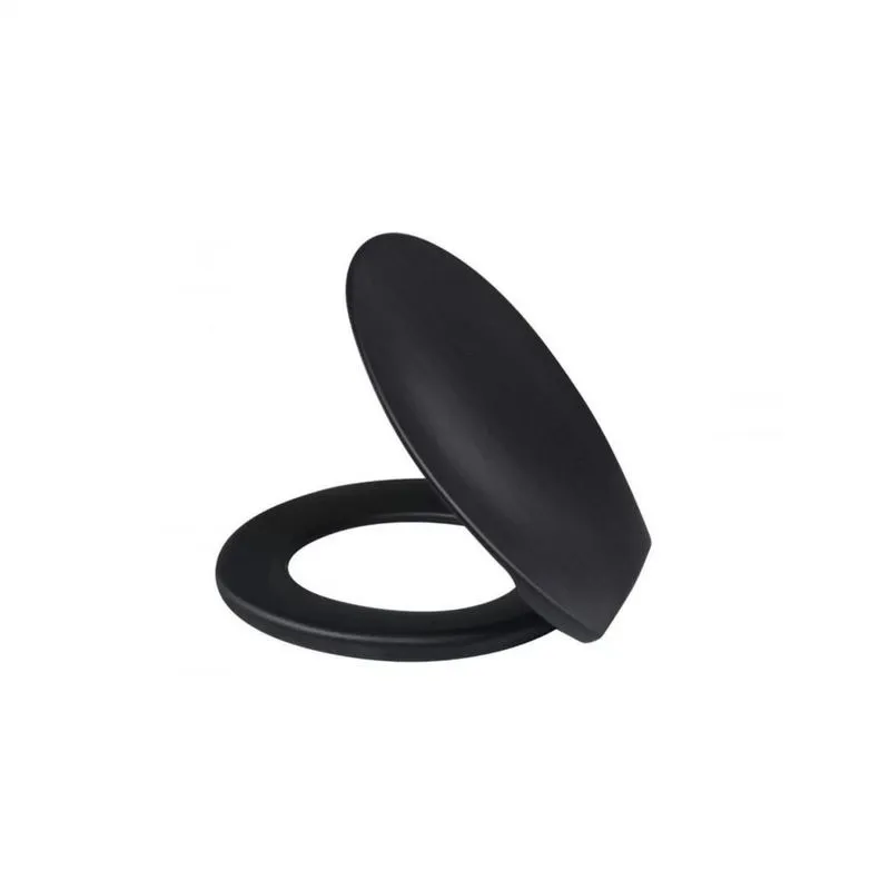 Kit 1 Assento Sanitário Soft Preto + 1 Escova Sanitária Pta