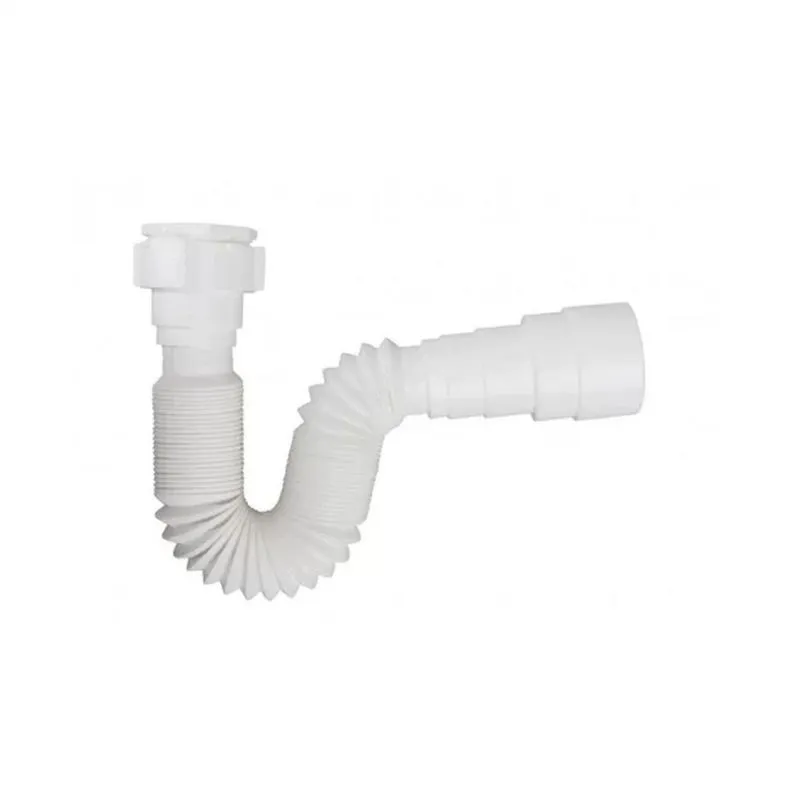Kit 10 Sifão Plástico Sanfonado Universal Branco 72cm