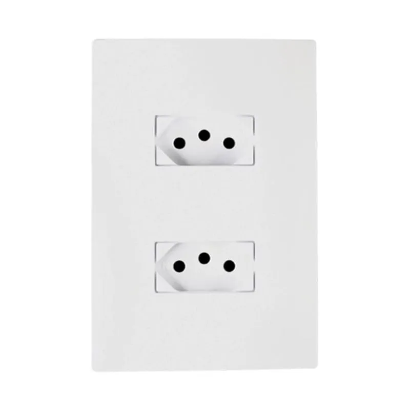 Kit 5 Tomada Dupla Branca 10a Completa Linha I9 - Ilumi