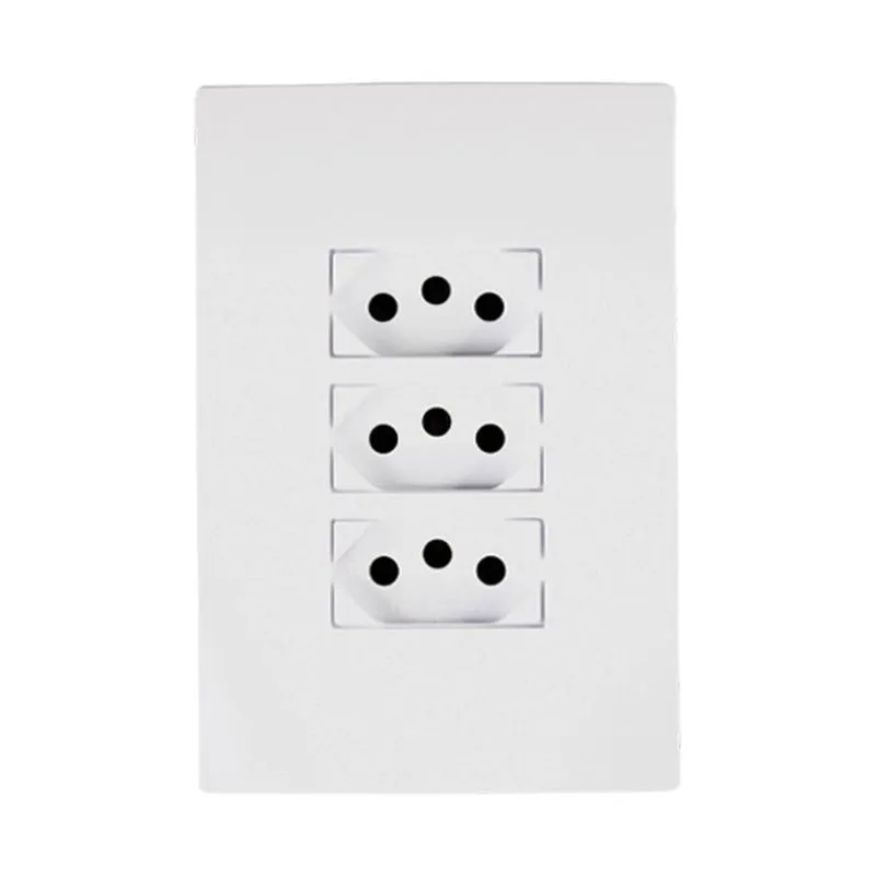 Kit 10 Tomada Elétrica Tripla Branca 20a Completa Linha I9