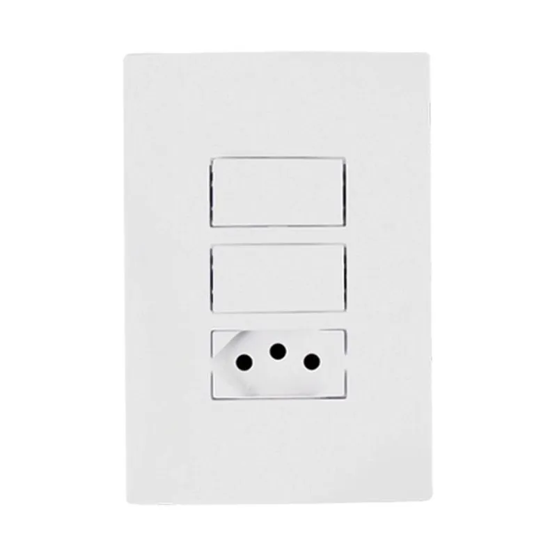 Kit 15 Interruptor 2 Teclas Simples E Tomada Bco 10a - I9