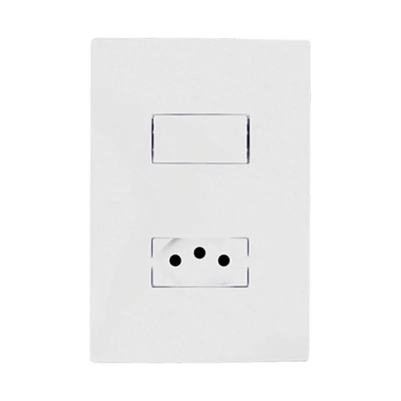 Kit 2 Interruptor 1 Tecla Paralelo E Tomada Bco 10a - I9