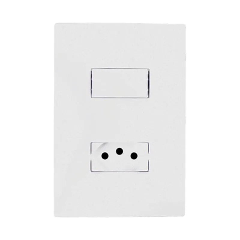 Kit 2 Interruptor 1 Tecla Simples E Tomada Bco 20a - I9