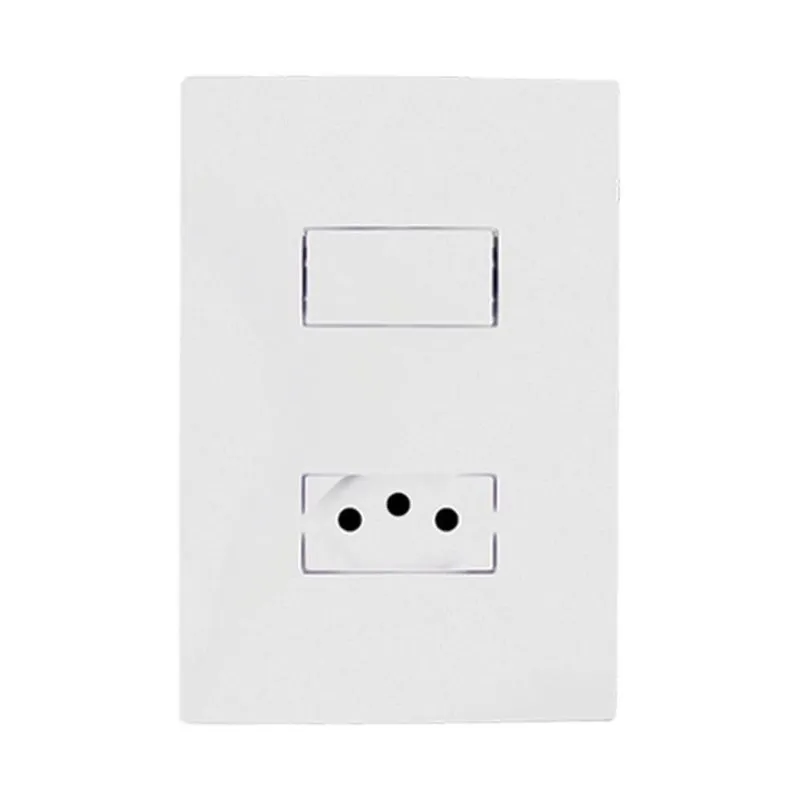 Kit 2 Interruptor 1 Tecla Simples E Tomada Bco 10a - I9