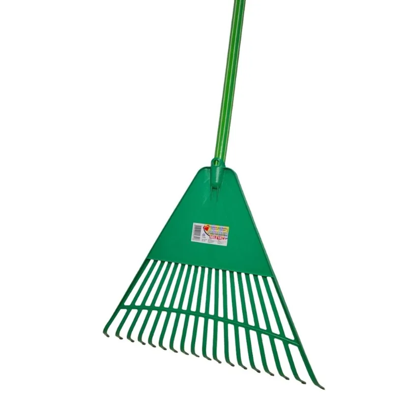 Kit 6 Vassoura Jardim Plástica 18 Dentes Com Cabo - Mileva