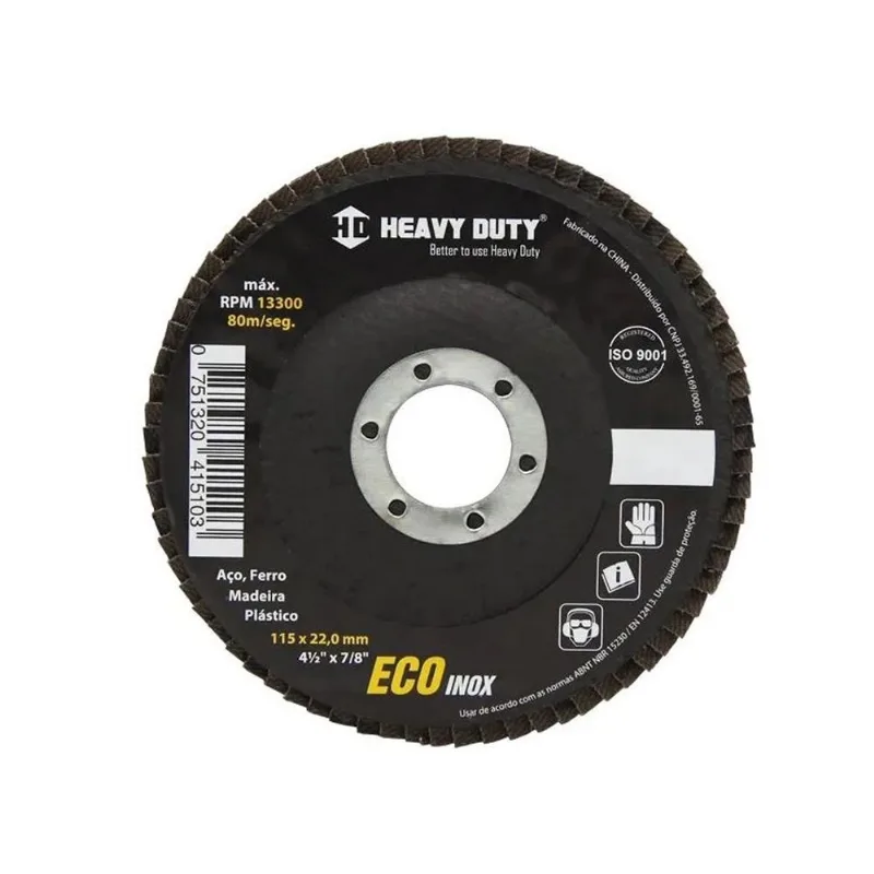 Kit 3 Disco Lixa Flap Ecoinox Fibra Cônico 4.1/2" Gr 40