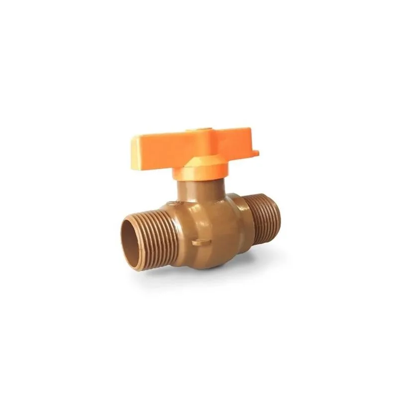 Kit 2 Registro Pvc Esfera Rosca Externa 1/2" Marrom