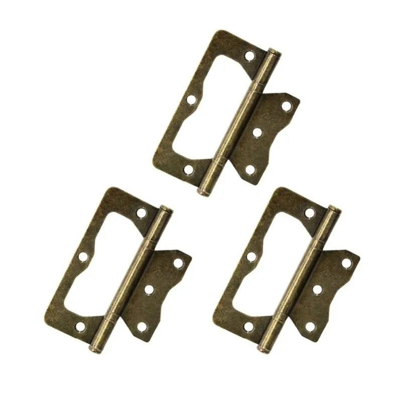 Kit 6 Dobradiça Sobrepor Porta Ouro Velho 4" X 3" Ref84038