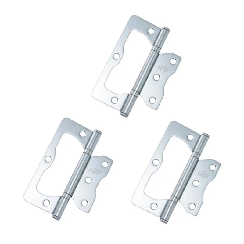 Kit 6 Dobradiça Sobrepor Porta Cromada 4" X 3"
