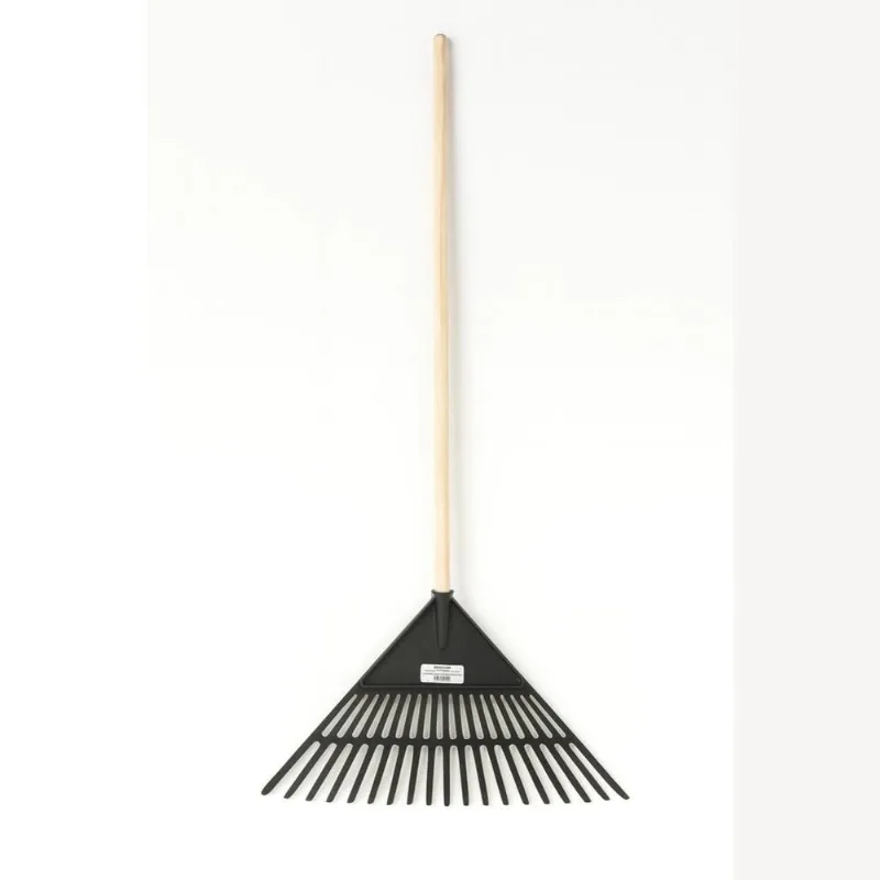 Kit 6 Vassoura Jardim Plástica Preta 22 Dentes Com Cabo